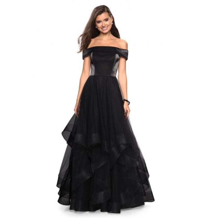 La Femme Off The Shoulder Evening Dress #27224